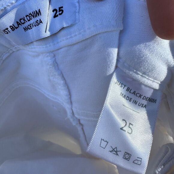 Just Black Denim White Frayed Hem Womens Jeans Size 25 Made In USA - Picture 2 of 13